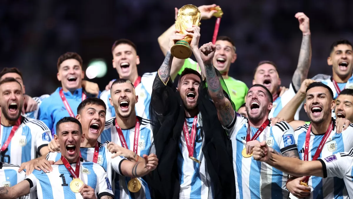 El festejo de la Selección con la Copa del Mundo