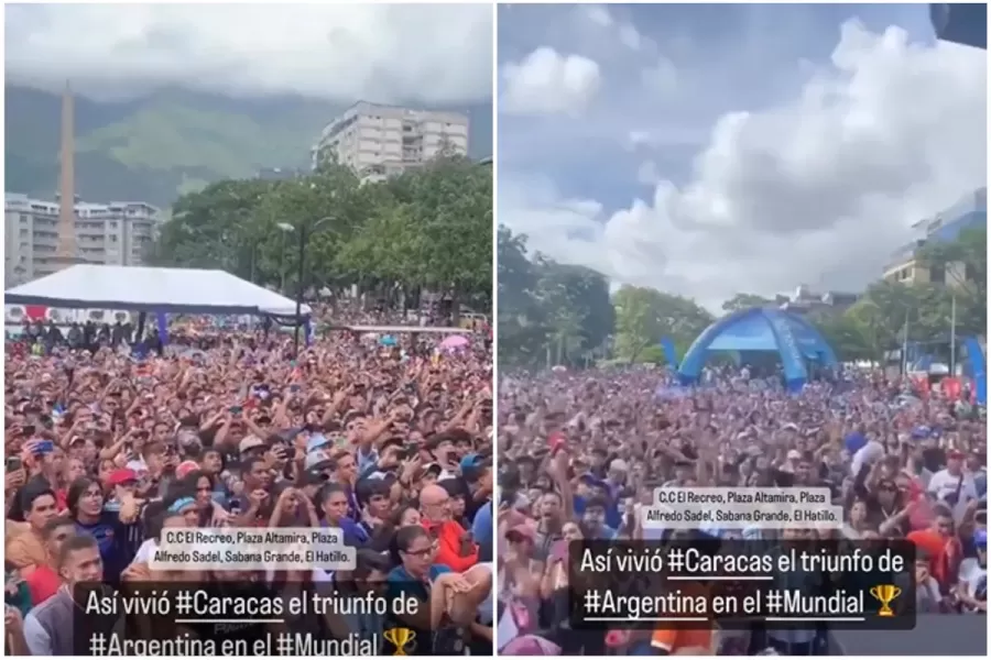 ¡Venezuela también! La increíble y multitudinaria celebración en Caracas del triunfo de la Selección Argentina en el Mundial