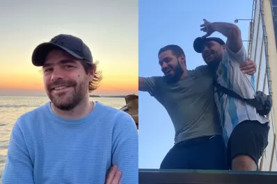 Peter Lanzani se subió al techo del Metrobús para festejar el campeonato del mundo de Argentina