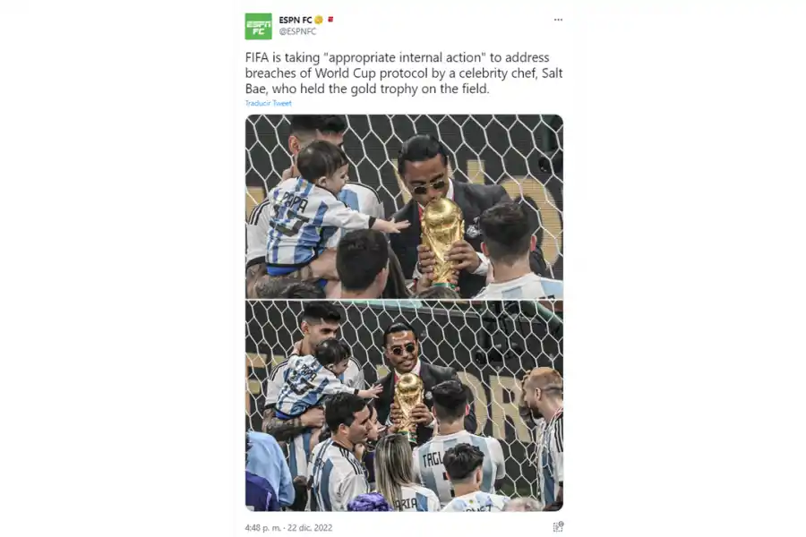 El chef turco Salt Bae fue declarado persona no grata, tras el escándalo con la Copa del Mundo