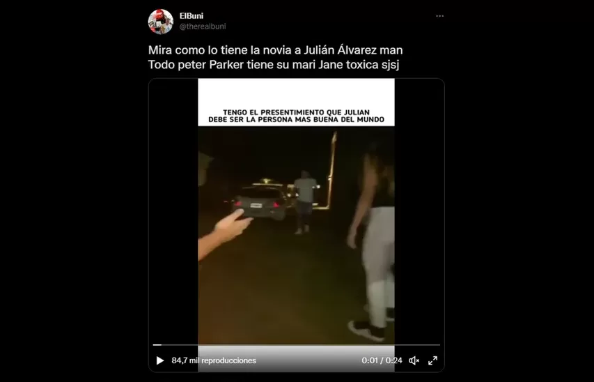 Enojo con la novia de Julián Álvarez