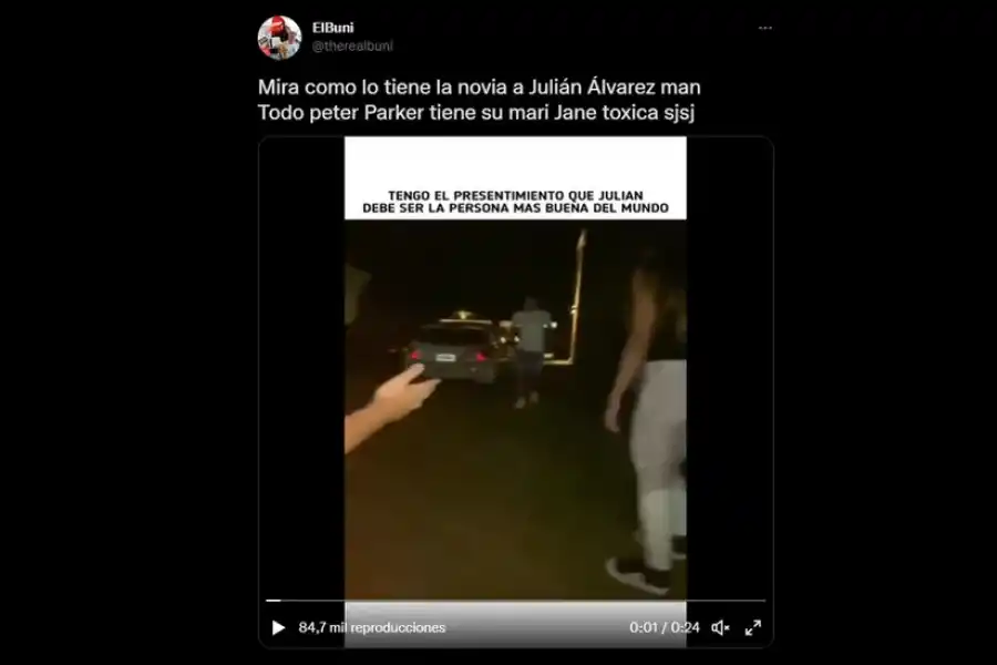 Enojo con la novia de Julián Álvarez