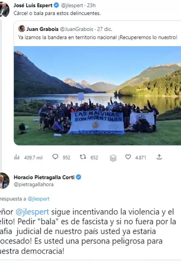 Denunciaron a José Luis Espert por pedir bala contra militantes sociales