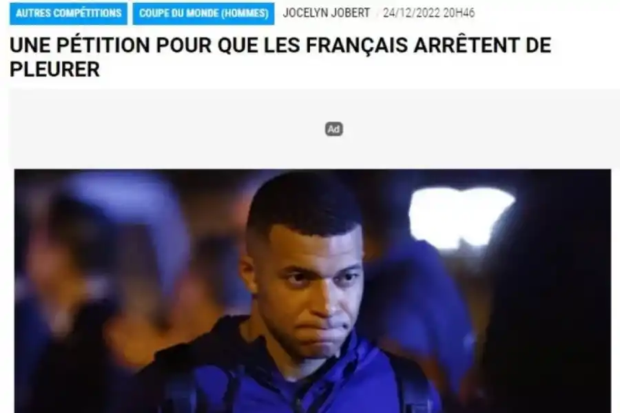 Los medios franceses reaccionaron a la petición para que “Francia deje de llorar”