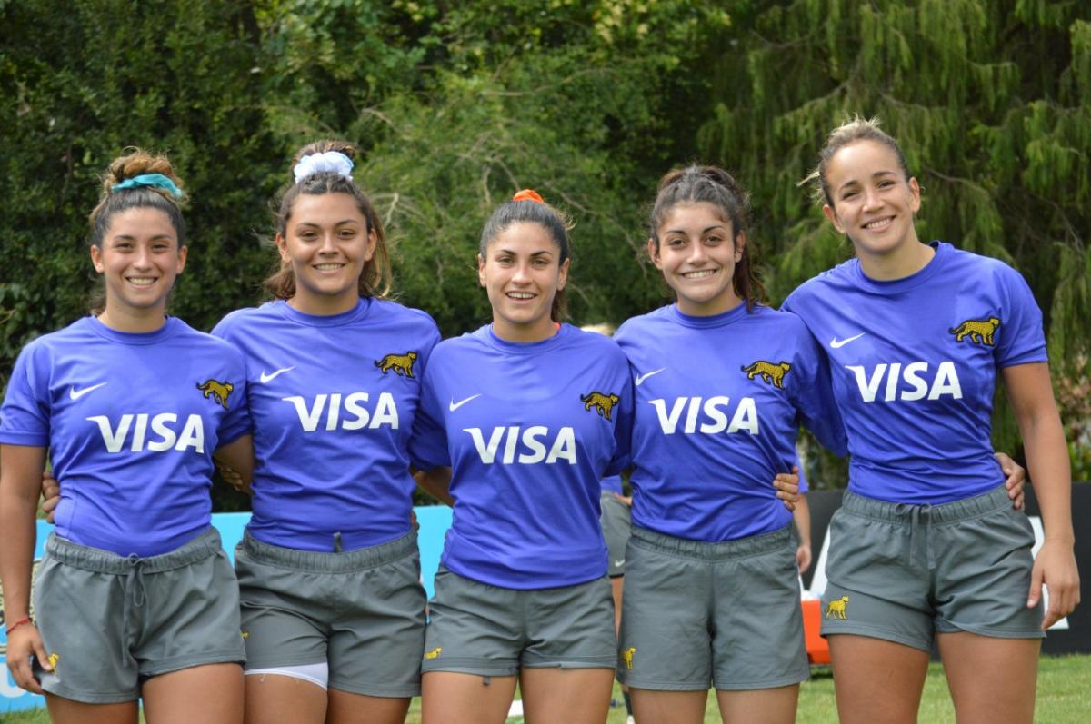 Giuliana Agüero, Azul Medina, Mayra Aguilar, Candela Delgado y Andrea Moreno, cinco de las 13 tucumanas que fueron convocadas a als Yaguaretés durante 2022. 