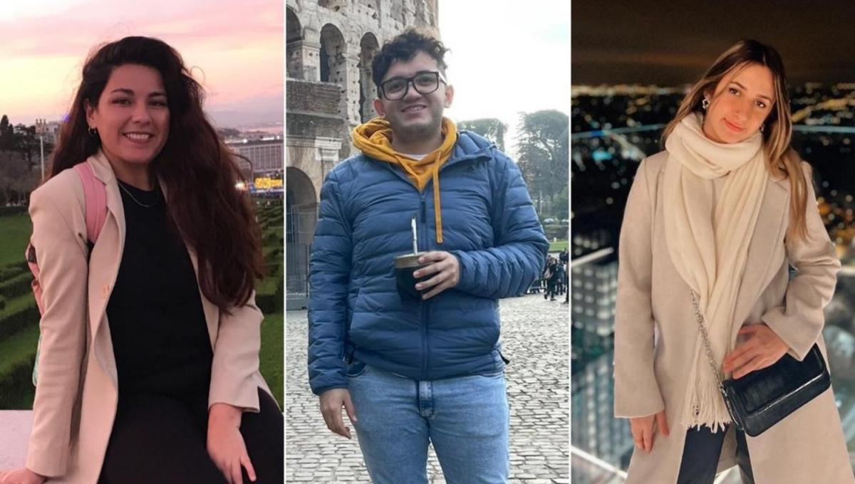 Melani, Mateo y Bárbara, los tres jóvenes emigraron en 2022.
