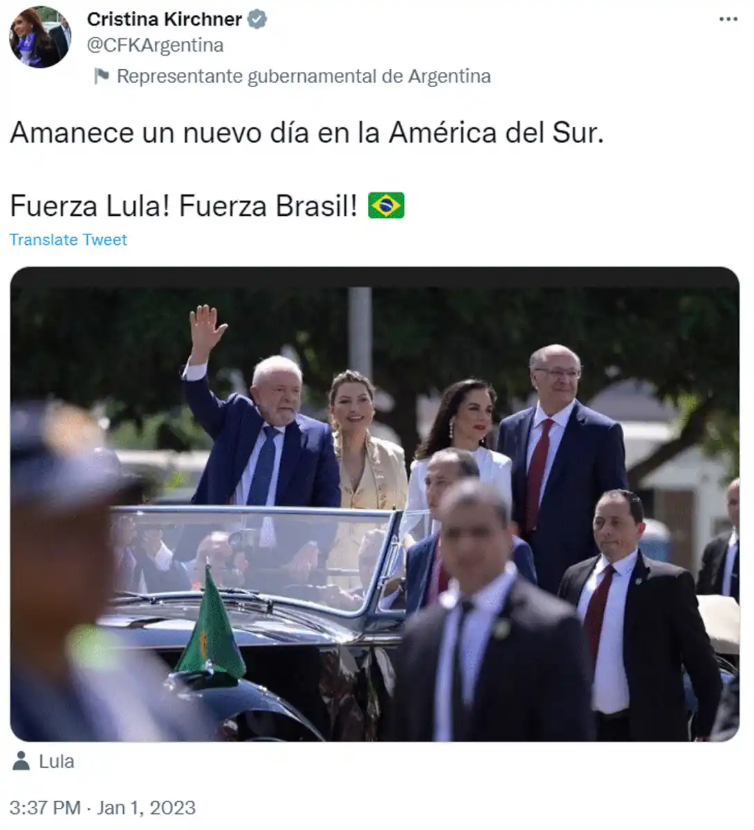 Foto tomada de Twitter: @CFKArgentina