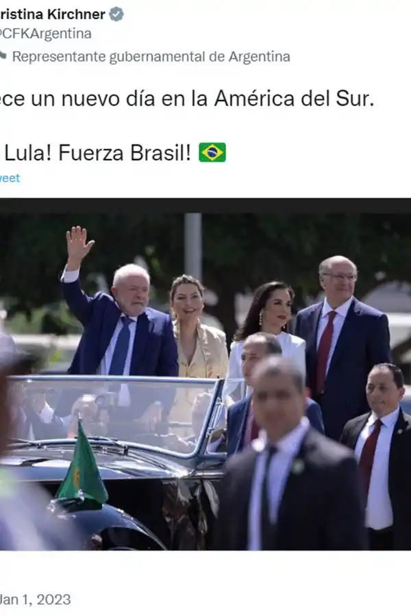 Foto tomada de Twitter: @CFKArgentina