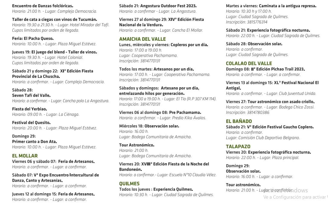 Las actividades previstas para todo enero: ¿qué se puede hacer en Tucumán?
