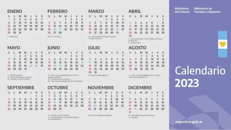 Calendario 2023: uno por uno, todos los feriados de este año