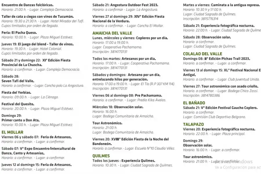 Las actividades previstas para todo enero: ¿qué se puede hacer en Tucumán?