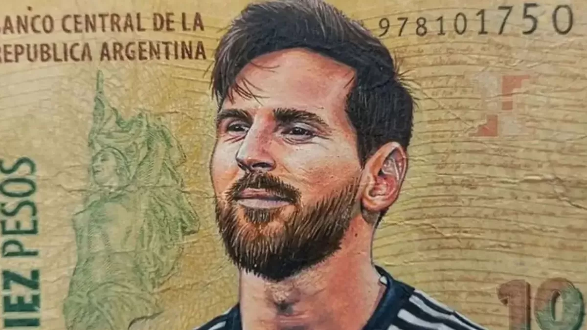 Un artista jujeño pintó a Messi en un billete de $10