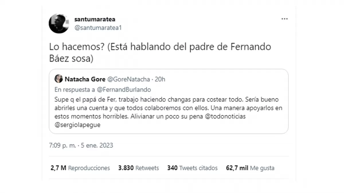 El papá de Fernando Báez Sosa hace changas para cubrir gastos del juicio y Santi Maratea quiere ayudarlo