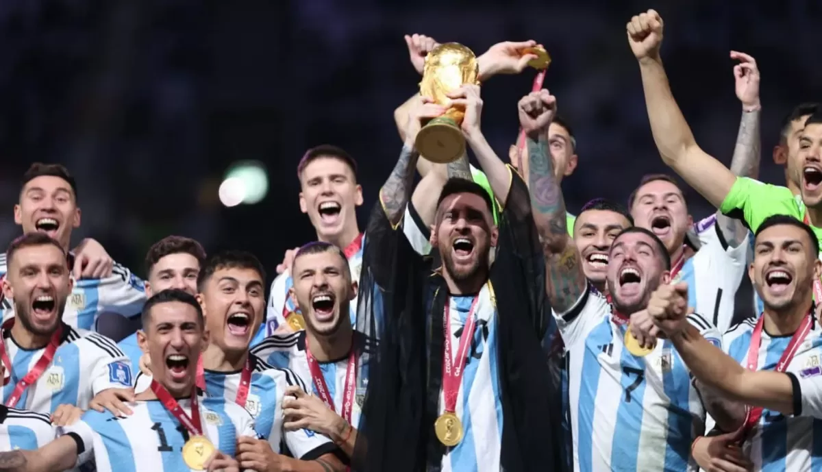Selección Argentina festeja la Copa del Mundo