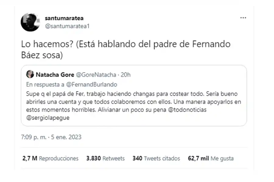 El papá de Fernando Báez Sosa hace changas para cubrir gastos del juicio y Santi Maratea quiere ayudarlo