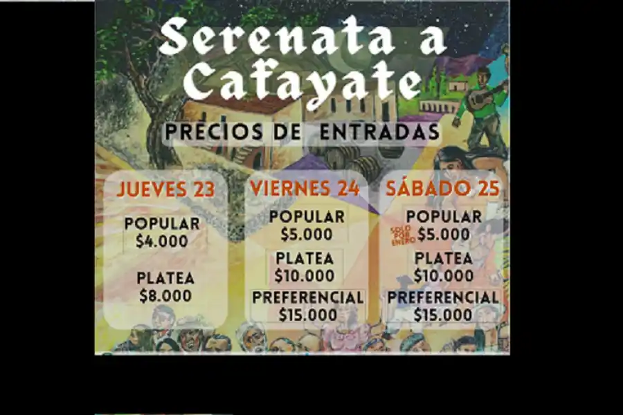 El 13 de enero comienza la venta de entradas para la Serenata a Cafayate: cuánto cuestan