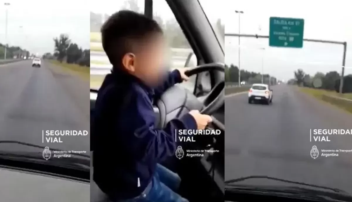 Obligó a su hijo de 7 años a manejar en la autopista y lo filmó