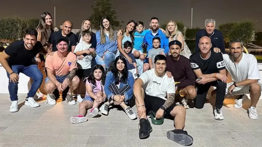 La familia de Lionel Messi en Qatar.