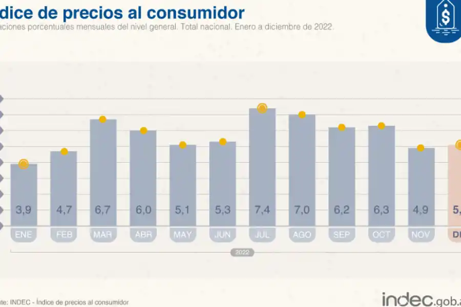 La inflación de diciembre fue del 5,1% y acumuló 94,8% en todo el año pasado