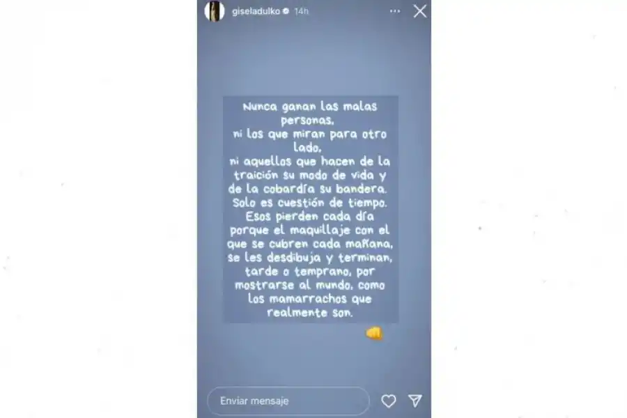 La publicación que compartió Gisela Dulko en Instagram.
