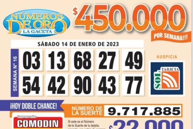 Los Números de Oro de LA GACETA del 14 de enero de 2023
