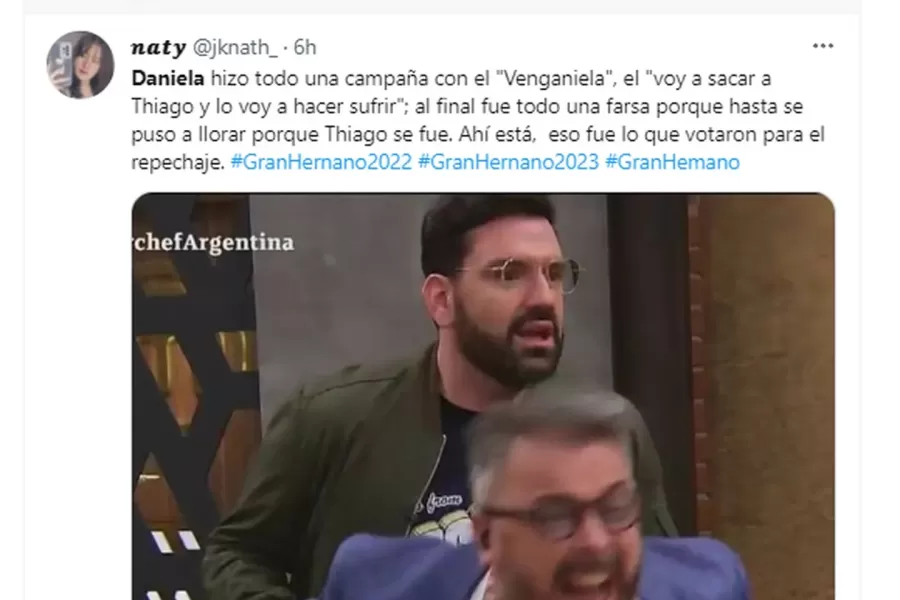 Gran Hermano 2022: la eliminación de Thiago, la polémica reacción de Daniela al enterarse y el estallido de las redes