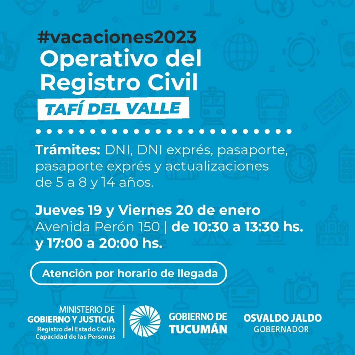Tafí del Valle: el Registro Civil realizará un nuevo operativo
