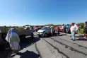 Corte en la ruta 329: los choferes de autos piratas exigen al Gobierno que se repare el camino