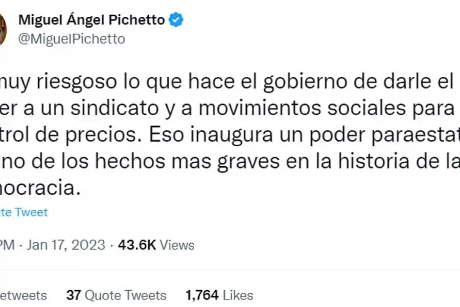 Foto tomada de Twitter @MiguelPichetto