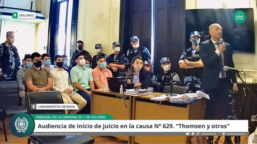 Los ocho imputados por el crimen de Fernando Báez Sosa durante las audiencias.