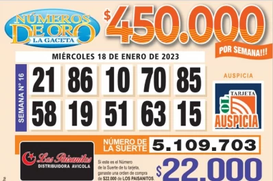 Los Números de Oro de LA GACETA del 18 de enero de 2023