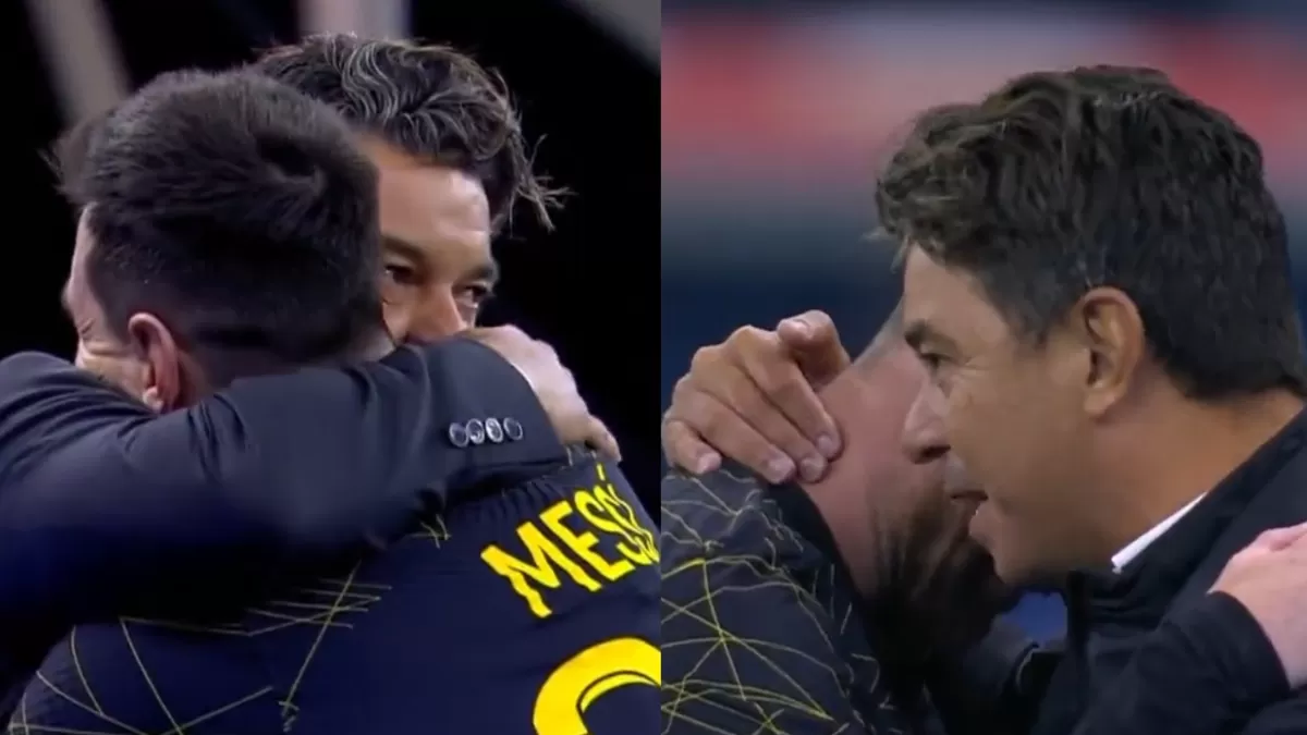 El abrazo de Messi y Gallardo
