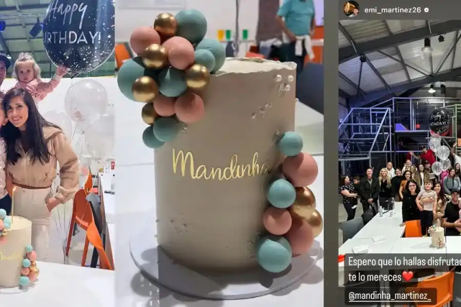 Insólito: el Dibu Martínez festejó el cumpleaños de su esposa en un pelotero