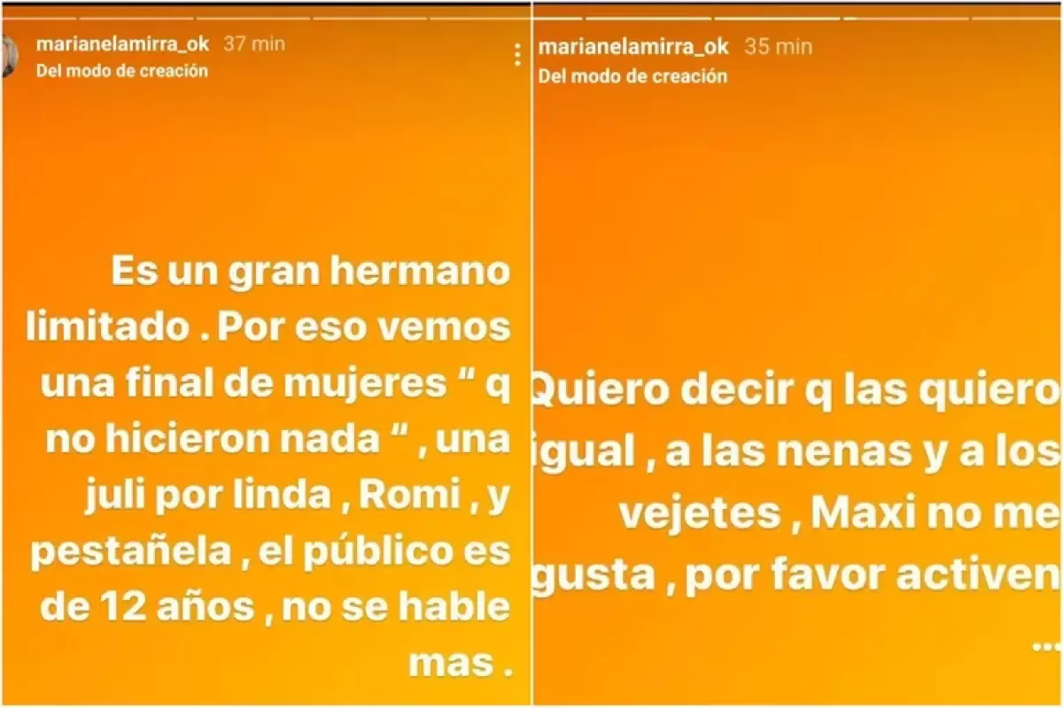 Marianela Mirra criticó al público de Gran Hermano y pidió sacar a un participante: “No me gusta”