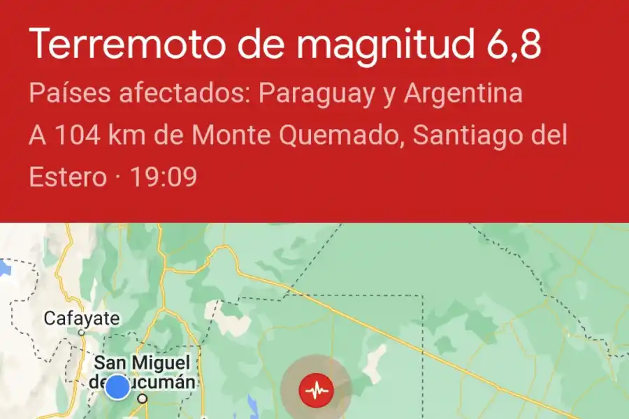 Un fuerte temblor sacudió esta tarde a los santiagueños en medio de la ola de calor