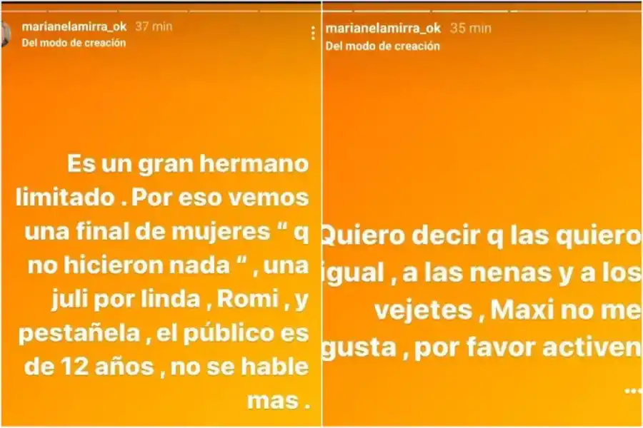 Marianela Mirra criticó al público de Gran Hermano y pidió sacar a un participante: “No me gusta”