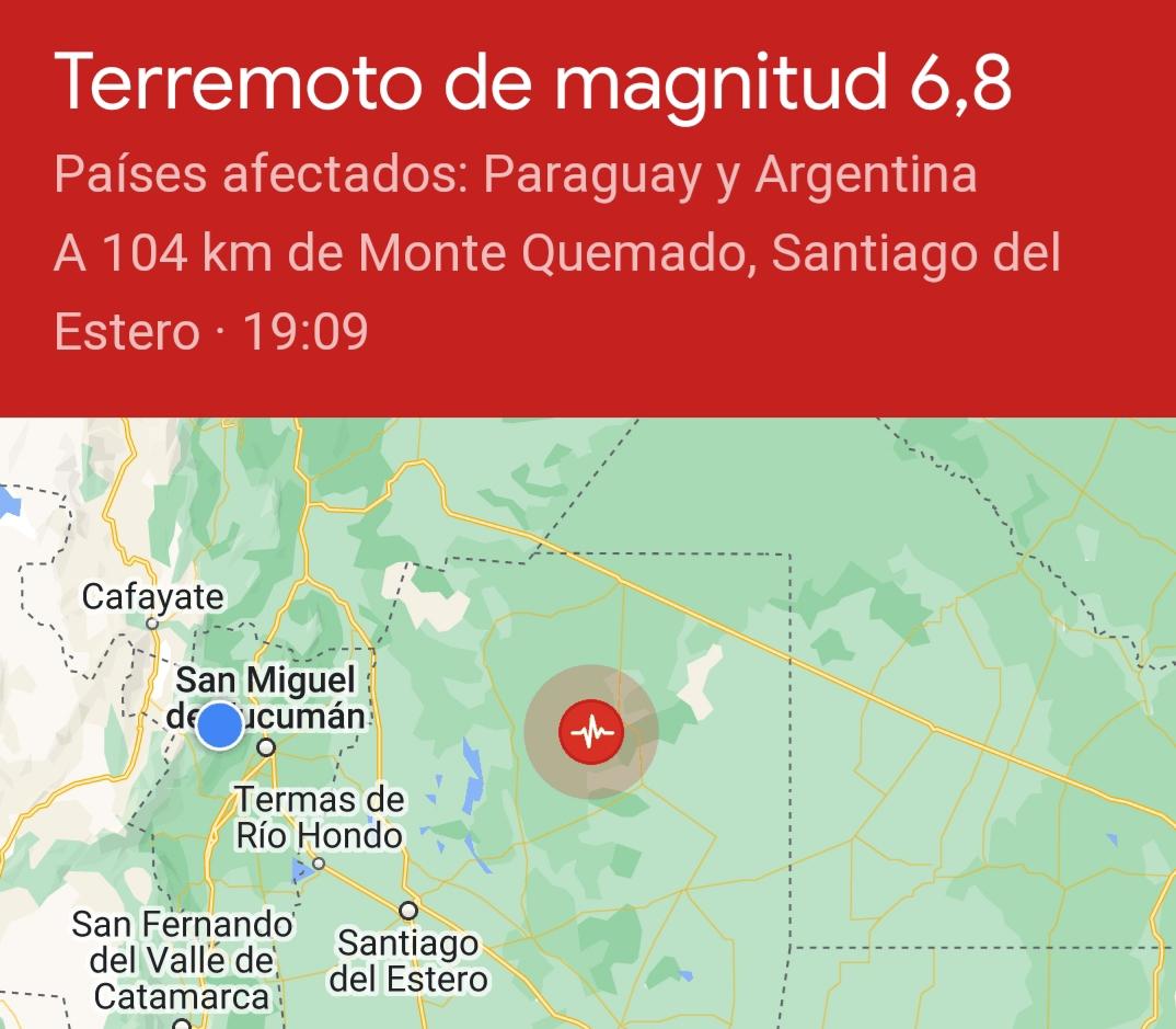 Un fuerte temblor sacudió esta tarde a los santiagueños en medio de la ola de calor