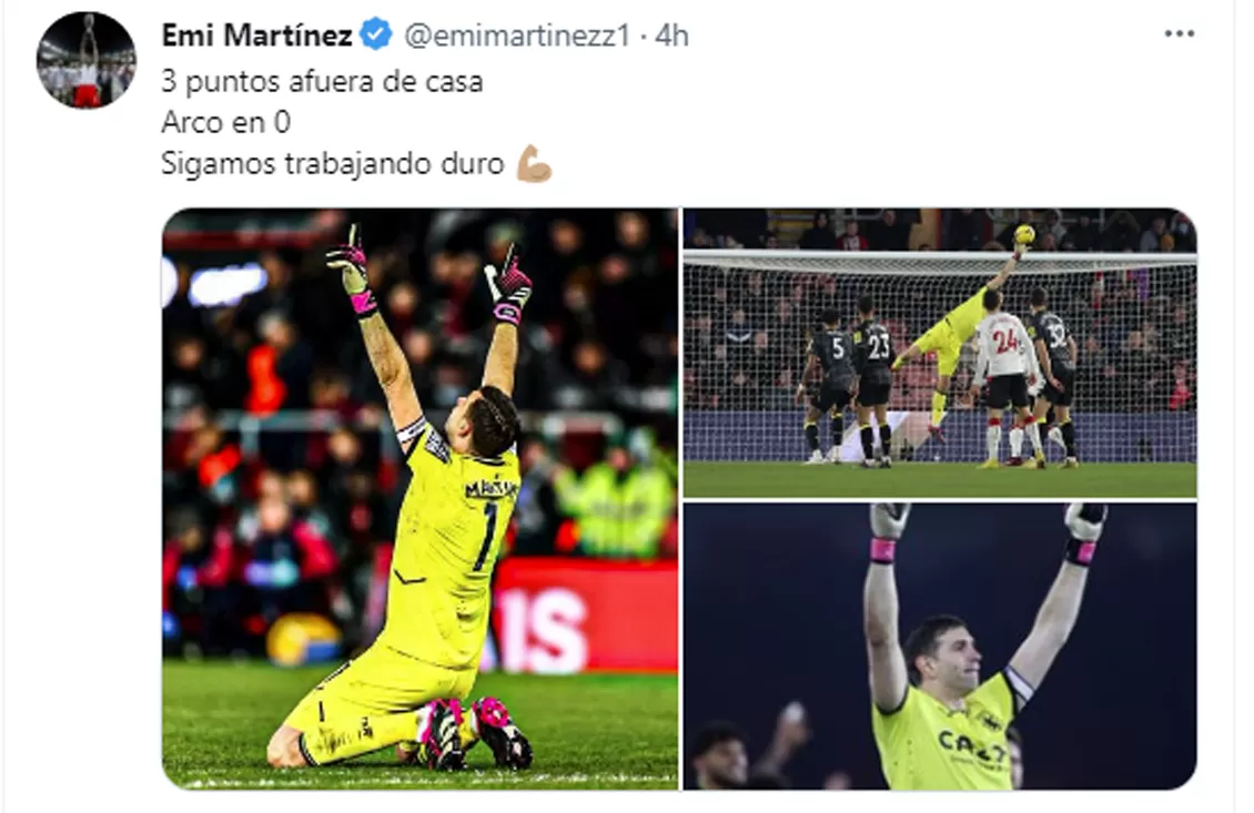 Video: Impresionante atajada de Dibu Martínez en el descuento