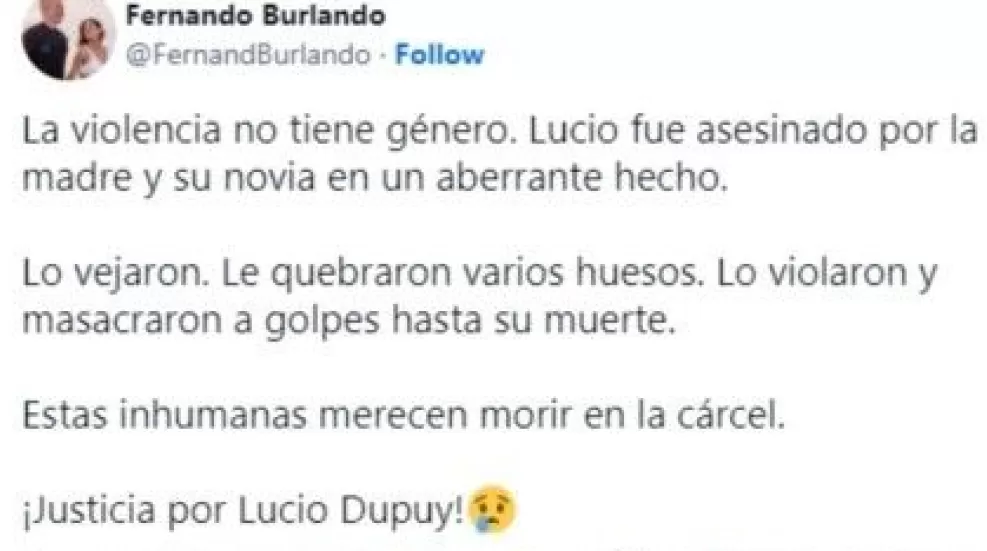 El tuit de Burlando.