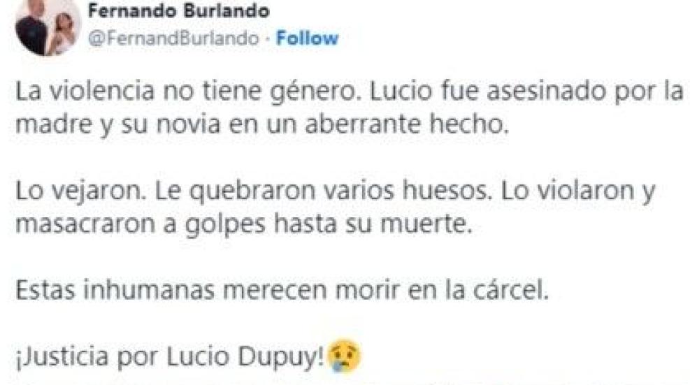El tuit de Burlando.