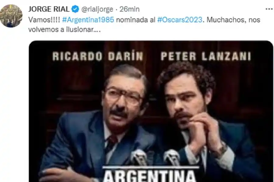 Argentina 1985: los mensajes de los famosos por la nominación al Oscar