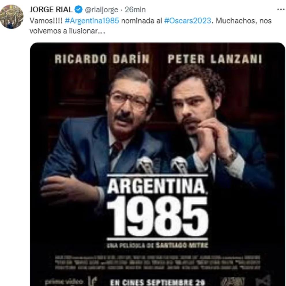 Argentina 1985: los mensajes de los famosos por la nominación al Oscar