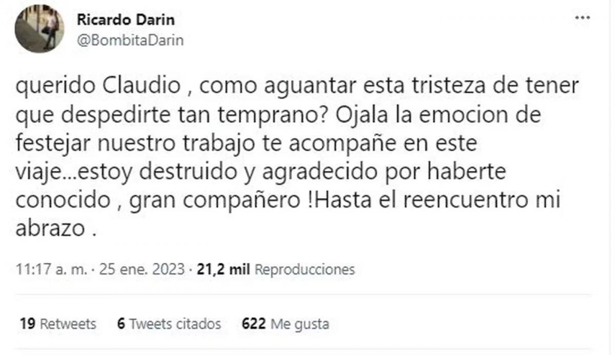 “Estoy destruido”: Ricardo Darín despidió a Carlos Da Passano, su compañero en “Argentina, 1985”