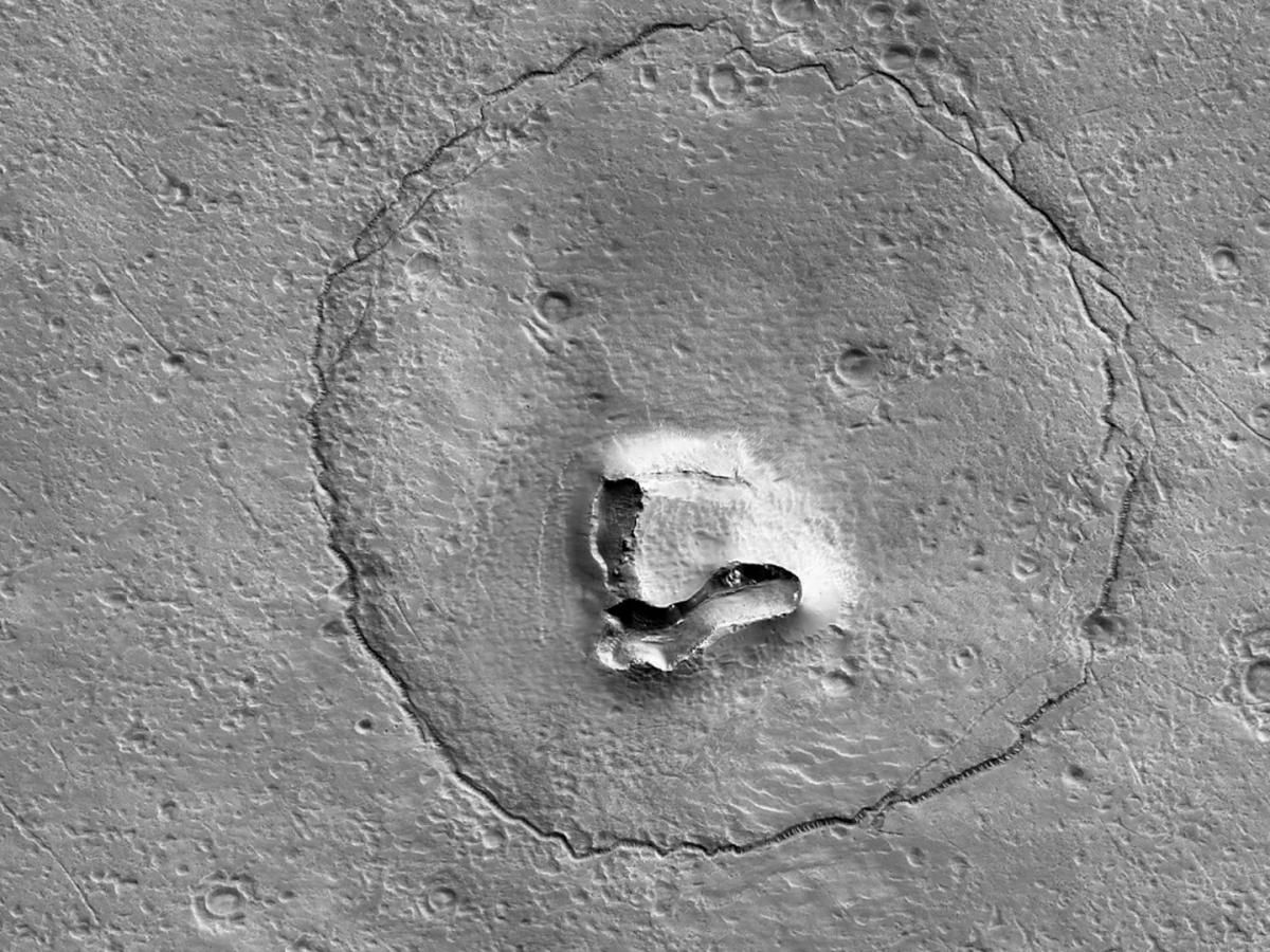 La NASA descubrió una formación rocosa en Marte que se parece a la cara de un oso