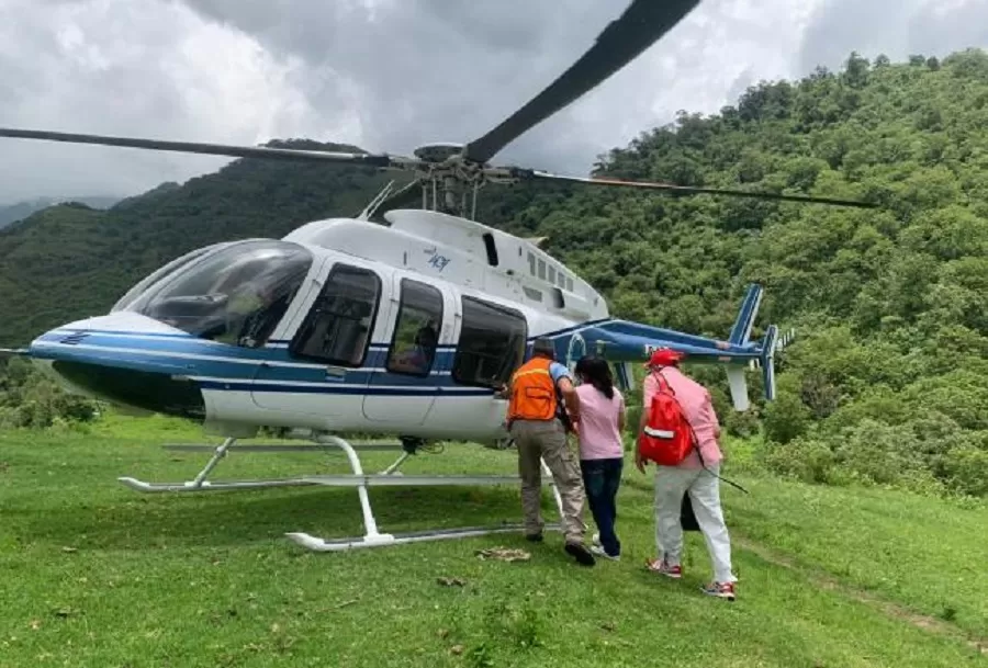 Accidente en la montaña: un mujer debió ser trasladada en helicóptero de urgencia