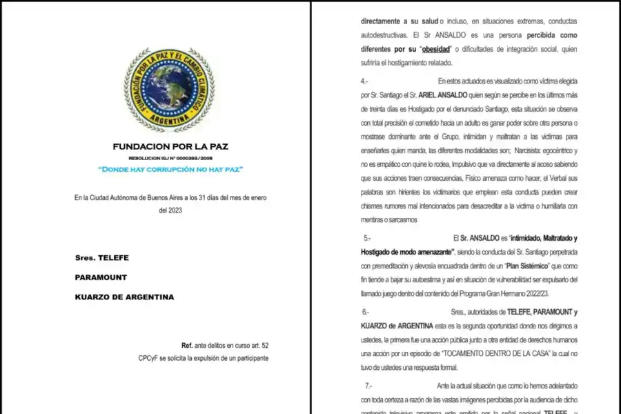 Una fundación exige la expulsión de Alfa de Gran Hermano