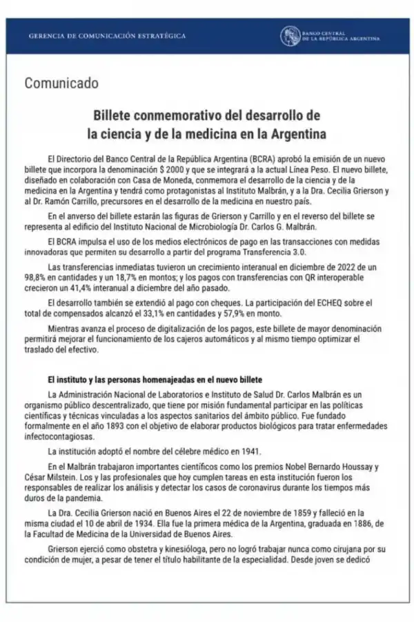 Billete de $2000: desde cuándo circulará en el país