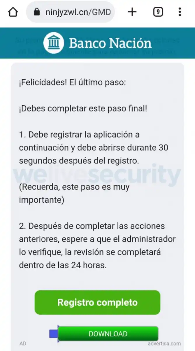 A estar atentos: circula a través de WhatsApp el anuncio de un falso subsidio otorgado por Banco Nación