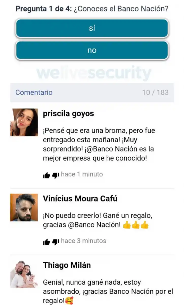 A estar atentos: circula a través de WhatsApp el anuncio de un falso subsidio otorgado por Banco Nación