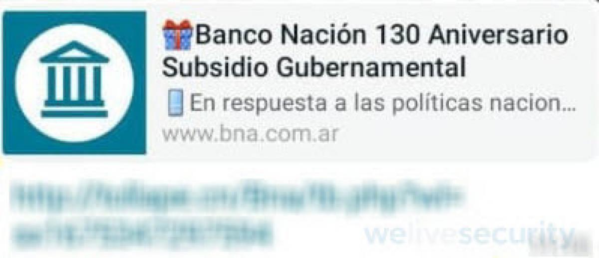 A estar atentos: circula a través de WhatsApp el anuncio de un falso subsidio otorgado por Banco Nación